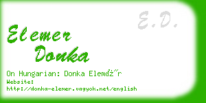 elemer donka business card
